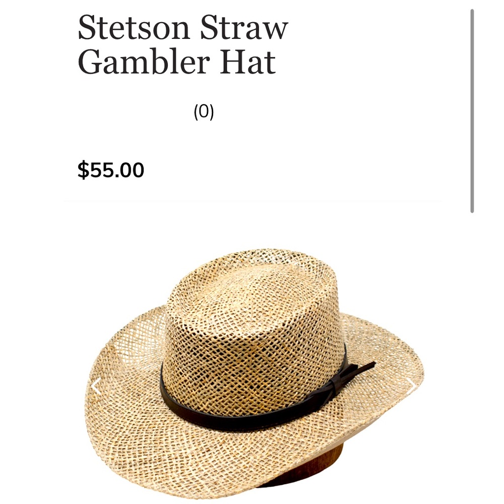 Stetson Gambler Sun Hat NWOT